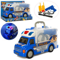 Машинка 661-173 полиция, наручники, пистолет, рация, муз., свет, бат., кор., 35-22-14,5 см.
