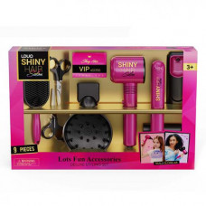 Набор аксессуаров 626029 набор парикмахера,фен-воздух,гребешок,ножницы,плойка-свет,муз.,бат.,кор.,40