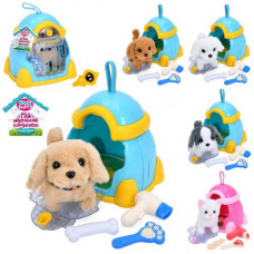 Животное в переноске 032-33 ходит,аксессуары,2виды(кот, собака)/микс цветов,муз.,бат.,кул.,19-19-16