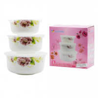 Набор Салатников 6616/S 3-пр с крышкой Сиреневый пион 7013100000