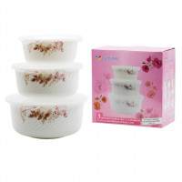 Набор Салатников 6916/S 3-пр с крышкой Чайная роза 7013100000