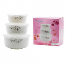 НАБІР салатників O3020/3 Tracery 3-прз кришкою склокерам. Мереживо 7013100000