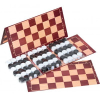 Шашки + нарды (3 набора шашек) (32*16*2см) 034 Бамсик