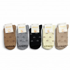 Шкарпетки дитячі дівчинка Корона сердечка махра 31-35р. 10шт/уп С3256-1