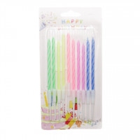 Свеча набор спиральные длинные неоновые 13см 10шт/уп