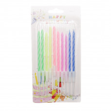 Свічка набір спіральні довгі неоневі 13см 10шт/уп