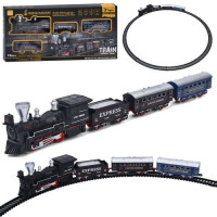 Железная дорога 9299-81 локомотив, вагоны 3 шт., 16 дет., муз., бат., кор., 40,5-19-5 см.