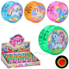 Йо-йо MR 1370-1 принт-єдиноріг, 4 види, світло, бат.(табл), 24 шт/уп