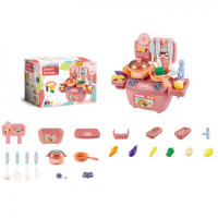 Кухня 777-4 плита, льется вода (механич.), посуда, продукты, 14 дет., кор., 25-18-4,5 см.