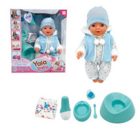 Кукла AKG-0016 пупс, пьет-писающий, горшок, бутылочка, соска, подгузник, посуда, кор., 33-38-18 см.