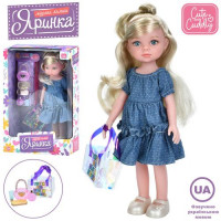 Кукла M 6076 I UA Яринка, 5 песен, сумка, аксессуары, муз. (укр.), бат. (табл.), корр., 22-35-10,5см