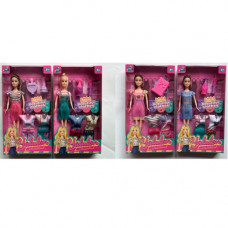 Кукла YL820-31-33 (72шт) кукла с нарядом, 27см, платье 2шт, аксессуары, 4 вида, в кор-ке, 19-33-5с