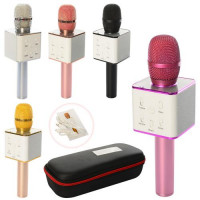 Микрофон Q7 акум., USB, Bluetooth, микс цветов, футляр, 28-11,5-7 см.