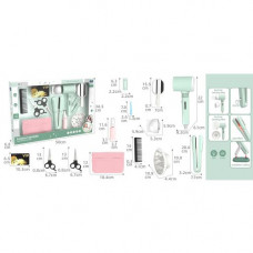 Набір аксесуарів A2011-2 наб.перукаря,фен-повітря,плойка-зв.,світло,греб.,ножиці,дзер.,на бат.,в кор