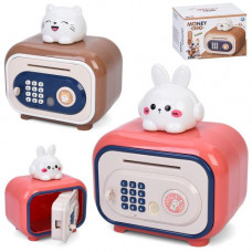 Скарбничка MK 5728 сейф з кодом,19,5-22-13см, ключ, відбиток, муз, звук,затягує купюри,2види,на бат.