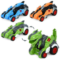 Трансформер 5501 инерц., динозавр+машина, резиновые колеса, 3 цвета, кул., 17-12-6 см.