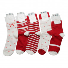 Шкарпетки жіночі червоно-білі 36-41р 10шт/уп 503-1