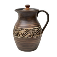 Графин 1,4л с крышкой черв.глина 31435