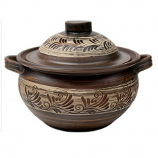 Кашник 3л з ручками Гончарний Ангоб 31431