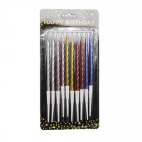 Свеча Набор 10шт, металлик спиральный, TL-1046