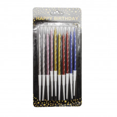 Свічка Набір 10шт, металік спіральні, TL-1046