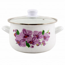 Каструля 1W емал.3,0л d20 Орхідея