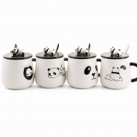 Кружка 1120 фарф. с крышкой 420 мл PANDA, цв. корр. 6911100000