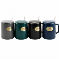 Кружка 1146 фарф. с крышкой 420 мл FASHION, цв. корр. 6911100000