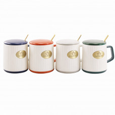 Кухоль 1147 фарф. з кришкою  420 мл  FASHION WHITE, кол. кор. 6911100000