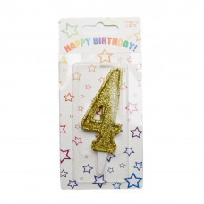 Свічка цифра №4 (золото)