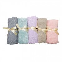 Полотенце кухня 35*75 однотон микрофибра 5шт/уп 1278