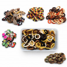 Набор резинок для волос пчелиные шпильки,уши кролика 4887 (186шт/наб)