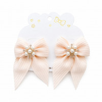 Набор заколок бантики бежевые 5921 (2шт/наб)