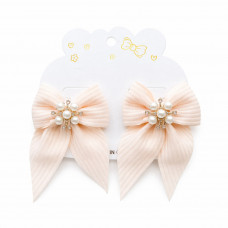 Набір заколок бантики бежеві 5921 (2шт/наб)