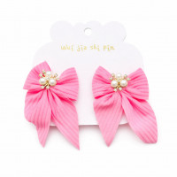 Набор заколок бантики розовые 0957 (2шт/наб)