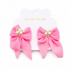 Набір заколок бантики рожеві 0957 (2шт/наб)