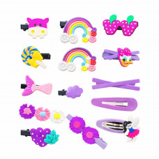Набор заколок микс фиолетовые 1171 (14шт/наб)