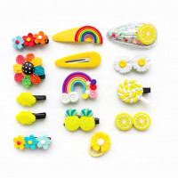 Набор заколок микс желтый 0489 (14шт/наб)