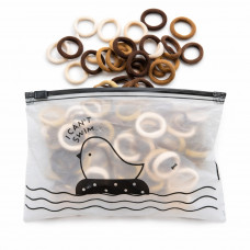 Набір гумок для волосся в сумочці кольору каву 4748 (125шт/наб)