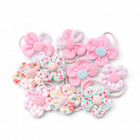 Набор резинок для волос цветы розовые 6917 (10шт/наб)