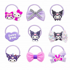 Набор резинок для волос фиолетовые куромые 8023 (16шт/наб)