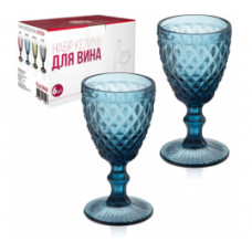 Набір 9444 келихів для вина Аргайл кобальт 240мл 6шт/уп