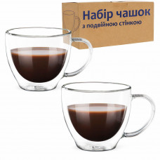 Набір 202-8 чашок 2шт з подвійною стінкою 220мл