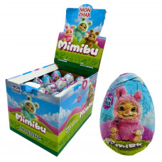 Шоколадне яйце 20гр Mimibu з іграшкою 24шт/бл 144шт/ящ 4820270932346