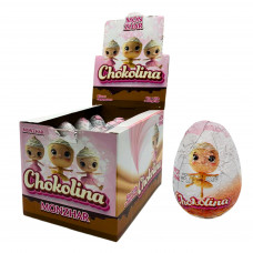 Шоколадне яйце 20гр Chokolina з іграшкою 24шт/бл 144шт/ящ 4820270932285