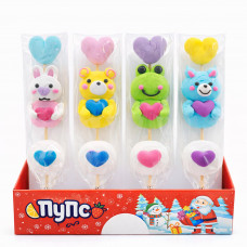 Зефир на палочке "Шашлычок Веселые зверьки" 70гр 28шт/уп 84шт/ящ