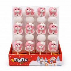 Зефир на палочке "Шашлычок Зайка" 70гр 28шт/уп 84шт/ящ