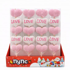 Зефир на палочке "Шашлычок Сердечка LOVE" 70гр 28шт/уп 84шт/ящ