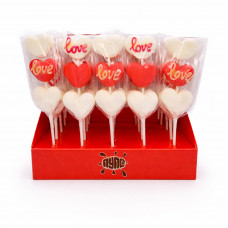 Зефир на палочке "Сердечко LOVE" 35гр 30шт/уп 120шт/ящ