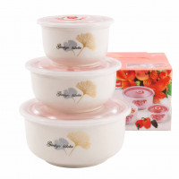 НАБОР 5403 3 - пр. фарф. судков с крышками ЛИСТОК, ПОД/УПАК